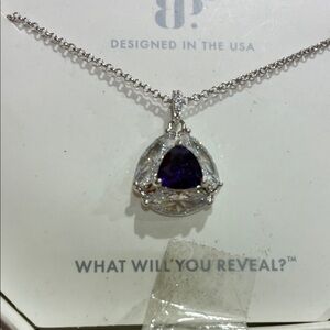 Elegant Silver Amethyst Cubic Zirconia Necklace Gemstone